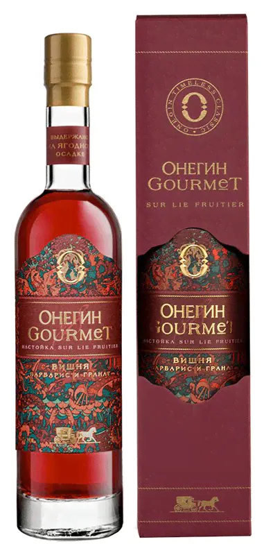 Ликер Онегин, "Гурмэ" Вишня, Барбарис и Гранат, в подарочной коробке, 200 мл-0